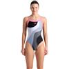 Arena Feel Women's Multi Slices Light Drop Back Swimsuit One Piece Bathing Suit Costume da Bagno Un Pezzo da Donna, Nero/Bianco/Schiuma di Mare/Asfalto, 50