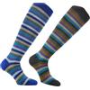 CALZE PRESTIGE (2 PAIA) Calze uomo lunghe in pregiatissima lana merino extrafine, elasticizzate, calde e morbide a righe pari multicolor - 100% Made in Italy (A2)