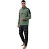 Viterbo Biancheria Pigiama Uomo Invernale Lungo in Pile Realizzato in Italia Disponibile dalla M alla XXL PS25104 Design Semplice e Comodo da Indossare in Casa per Un Relax Totale (Salvia, XL)