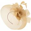 Caprilite - Fascinatore con piume e fiori, con veletta, rete, fermaglio e cerchietto per capelli, adatto per Ascot, Derby, gare ippiche e matrimoni, Taglia unica
