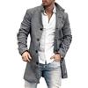 Vagbalena Giacca da Uomo Casual con Stampa Scozzese Monopetto Giacca da Tasca con Risvolto Cappotto da Marinaio di Media Lunghezza Giacca Lunga da Trench Scozzese Monopetto (Grigio,L)