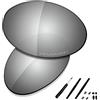 Saucer Set di lenti di ricambio e gomma per occhiali da sole Oakley Romeo 1, (Alta difesa, in metallo cromato polarizzato.), Taglia unica