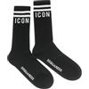 DSQUARED2 calzini in spugna con logo Icon nero bianco