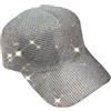 YUONNY Moda Cappello da Baseball Pieno di Strass Lucido per Donna, Estate Cappellino da Sole a Tesa Larga con Diamante Scintillante, Berretto da Baseball Sportivo Regolabile All'aperto 54~59cm, Silver
