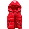 Bocabuety Gilet Uomo Senza Maniche Giubbotto Smanicato con Cappuccio Uomo Casual Leggero Effetto Lucido, Gilet Invernale (Rosso, XXXL)