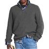 NAKEAH Maglione in Cashmere da Uomo per Business Casual con Cerniera, Maglione da Uomo con Cerniera Larga e Colletto Alto, Maglione con Cerniera 1/4 (X-Large, Grigio)