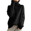 Generic Maglione Donna Invernale Lavorato a Maglia Maglione Collo Alto Donna Pullover Lavorato a Coste Casual Pullover Top Punto Knitted Sweater Leggero Oversize Caldo, Confortevole Punto Knitted Sweater