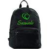 Tipolitografia Ghisleri Zaino ultras Sassuolo con cuore neroverde tifosi calcio adulto bambino in nylon con tasche cerniera e spalline - prodotto personalizzato