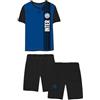 Inter pigiama corto uomo in cotone mezza manica art. J10 2065 (nero, XXL)