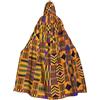 YYHHAOFA Mantello con cappuccio per adulti, per Halloween, cosplay, feste in costume per uomini e donne, stampa etnica tribale africana, africano, tribale, etnico, texture, taglia unica