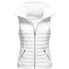 Generic Gilet invernale da donna, senza maniche, con cappuccio, imbottito con 2 tasche con cerniera, piumino invernale trapuntato, gilet casual senza maniche, bianco, S