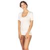EGI ® T-shirt da donna a maniche corte in lana merino (XS - XXL) con orgoglio Made in Italy., White (Off-white), XX-Large