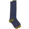Gallo Calze lunghe uomo cotone leggero royal/polenta fantasia pois