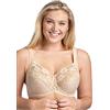 MISS MARY OF SWEDEN Reggiseno con Ferretto Jacquard & Lace - Coppa Piena, Supporto Laterale, Spalline Imbottite Regolabili, Alto Sostegno Donna 5e Beige