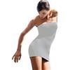 SENSI' Sottoveste Modellante Donna Morbida Microfibra Spallino Sganciabile e Coppe Comfort Senza Cuciture - Made in Italy (38-42, bianco)