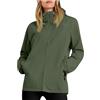 Generic Giacca impermeabile da donna, in softshell, da escursionismo, impermeabile, impermeabile, antivento, per escursionismo, campeggio, ciclismo, Verde militare 1., S