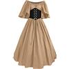 Generico 2024 Abito Halloween Rinascimentale Medievale Donna Vintage Cosplay Costumi Medioevo Gotico Lungo Taglie Forti Manica Lunga