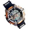 OISE ART STORE Trade Shop - Orologio Polso Zcc 1313 Uomo Quarzo Dual Time Multifunzione Arancio Nero Silver