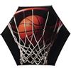 Anceky Ombrello UV - Ombrello da viaggio compatto da 7,5 pollici con stampa a forma di pallone da basket. Ombrello pieghevole leggero, automatico, resistente e impermeabile per donne, uomini e adolescenti.