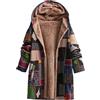 Generisch Cappotto Donna Boho Colorato Trench Pile Foderato Caldo Cappotti Lunghi Inverno Manica Lunga Giacca Peluche Etnico Oversize Giacca Baggy Floreale Stampa Cappotto Cappotto Invernale, verde, L