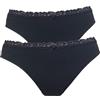 Janira, Mutandine in cotone (BRISLIP COQ. Lace) T. M Nero, Nero , Medium-Large