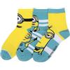 Bioworld Minions - Calzini da adulto, confezione da 3 paia di giocosi Cattivissimi Delizie!, Multicolore, taglia unica