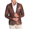 D'Arienzo Blazer in Pelle Naturale Marrone Nuvolato da Uomo Giubbino Primaverile Giacca Elegante Vera Pelle Made in Italy Luke 56/Marrone