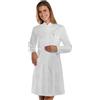 Isacco Camice Donna Super Strech Cotone Elasticizzato Collo alla Coreana 007878 (S)