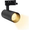 Silamp Faretto LED a Binario Monofase 20W 220V Nero Luce SWITCH 3000K-4200K-6400K