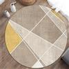 Odot Tappeto Sedia Ufficio Gaming, Rotondo Tappeto Salvapavimento Antiscivolo Protettore del Pavimento Tappetino per Sedia da Ufficio con Ruote per Piastrelle, Parquet (Trapezi kaki,100cm)