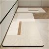 Hixingo Tappeto Cucina in Diatomite, Passatoia Cucina Antiscivolo Lavabile Tappeti Runner Tappeto da Bagno Tappetino per Doccia (Beige B,60x90cm)