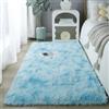 Hearda Tappeto Salotto Pelo Lungo Shaggy, Tappeto Peloso per Camera da Letto Morbido e Soffice Tie Dye Tappetino Peloso Pelo Lungo Moderno con Fondo Antiscivolo (Azzurro B,140x200cm)