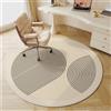 Chickwin Tappeto Rotondo per Camera da Letto, Stile Beige Tappeto Salotto Rotondo Antiscivolo Tappeti Soggiorno Morbido Moderno, Non Perde Pelo, Lavabile (Semicerchio,Diamètre 100cm)