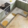 Hixingo Tappeto Cucina in Diatomite, Forma a L Passatoia Cucina Antiscivolo Lavabile Tappeti da Cucina, Tappeto da Cucina Tappeto da Bagno Tappetino per Doccia (Giallo,100x120x43cm)