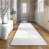 SIMPEX Tappeto Runner Bianco 80x250 cm Tappeto Lavabile a Pelo Corto, Antiscivolo e Morbido, Design Monocromatico Moderno per Camera da Letto, Cucina e Corridoio