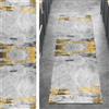 Ymural Tappeto runner per corridoio, antiscivolo, astratto, moderno, lavabile, grigio oro, antiscivolo, lungo tappetino per corridoio, camera da letto, porta scale, gradini