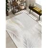 the carpet Mila - Tappeto moderno per soggiorno, elegante e lucido, a pelo corto, 160 x 230 cm, colore: crema, motivo piuma color oro e argento