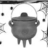 Generico Decorazione di Halloween del calderone - Bollitore Calderone Nero con Coperchio e Manico | Bollitore per calderone nero Ciotola per caramelle di Halloween per decorazioni di o bruciare