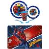 WOOPARTY Set pranzo Spiderman 6pz (2 piatti, bicchiere, 2 posate, tovaglietta in silicone)