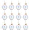 FACAIIO 12 palline di Natale riutilizzabili in plastica trasparente con coperture dorate staccabili e corde da appendere, adatte per albero e decorazione della casa durante le festività natalizie (6 cm)