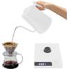 CHFUNE Bollitore elettrico con regolazione della temperatura, bollitore elettrico a collo di cigno, in acciaio inox, spegnimento automatico senza BPA, per caffè, 600 ml, bianco