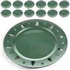 Gruppo Maruccia - Sottopiatti Natalizi Verdi in Plastica Rigida con Intagli Alberi e Stelle - Set da 12 Pezzi - Eleganti per Tavola di Natale - Diametro 32,5 cm