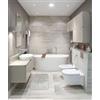 HOME ZEN HOUSEHOLD LINEN Set di 3 pezzi Tappetino da Bagno Stone, Tappeto doccia 45x75 cm, 2 Tappeti WC 45x38 cm, Memory Foam, Antiscivolo (CREMA)