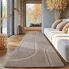 SIMPEX, Tappeto Scandinavo Boho Beige Monocromatico 80x250 cm, Tappeto Decorativo Morbido e Facile da Pulire, Lavabile, Effetto 3D, Per Soggiorno e Camera da Letto