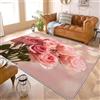 Generico Tappeti Salotto Passatoia 160x230cm Fiori Romantici, Rose Pelo Corto Morbido Tappeto Camera da Letto Antiscivolo Tapeto Rosa Tappeto Bambini Motivo lavabile a Tapeto Stampato