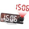 Wswqop Sveglia con Proiezione, Ampio Display a LED con Proiettore Girevole, Orologio Digitale, Luce Notturna per Scrivania, Comodino, Camera Da Letto, bianco