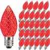 Ruiandsion 30 PZ Lampadine LED C7 Sostitutive Natalizie Rosse, 0.6W 220V Base Candelabro E12, Lampadine LED Antirottura e a Risparmio Energetico per Luci a Stringa Festive da Interno ed Esterno