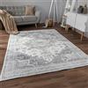 Paco Home Tappeto Salotto Moderno Soggiorno Pelo Corto Motivo Persiano Motivo Ornamenti Tappeto Morbido Vintage Bordura, Dimensione:80x150 cm, Colore:Grigio 3