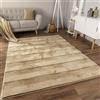 Paco Home Moderno tappeto soffice e morbido da soggiorno Bubble con pelliccia a pelo alto Disegno geometrico effetto alto-basso, Dimensione:160x220 cm, Colore:Beige 4