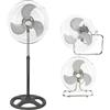 Generico Ventilatore 3 in 1 a Piantana da Pavimento Tavolo e Parete con 3 Velocità Regolabili Struttura in Acciaio e ABS